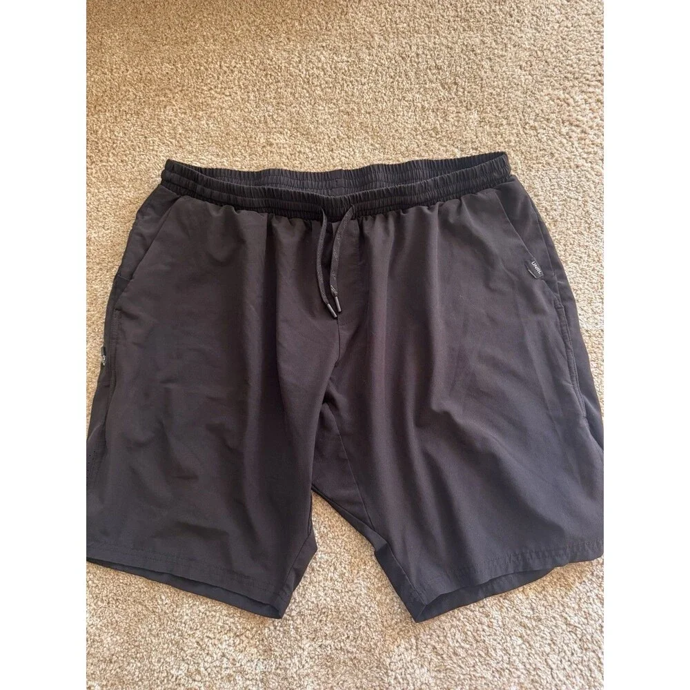 UNRL Training Shorts Men 2XL Black Performance Stretch Gym Workout Athletic Logo